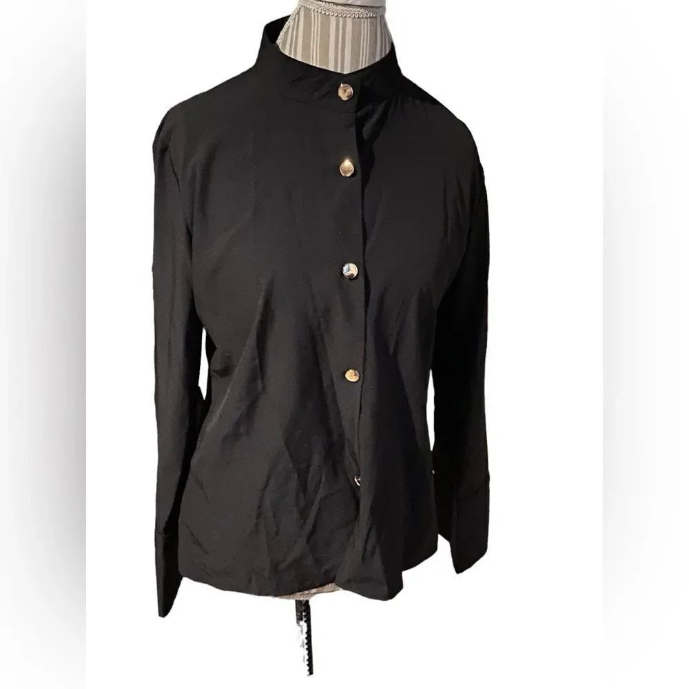 Kim Roger’s size 2XL long sleeved blouse with gold button accents like new